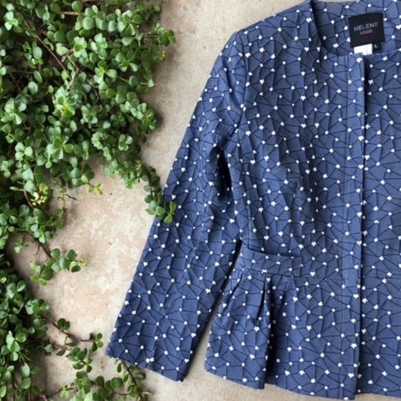 Helene Berman London Blue Star Peplum Jacket - Picture 4 of 11